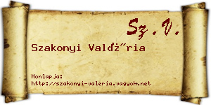 Szakonyi Valéria névjegykártya